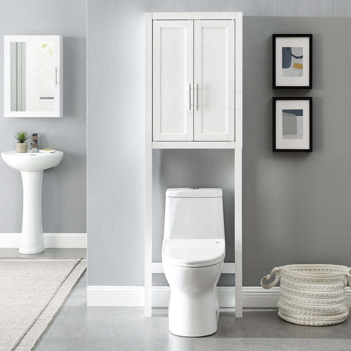 White/Nickel Wood/Metal Spacesaver D984