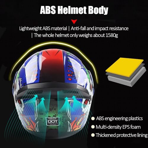 Full Face Flip up Bluetooth Motorcycle Helmet with Dual Speaker W2932