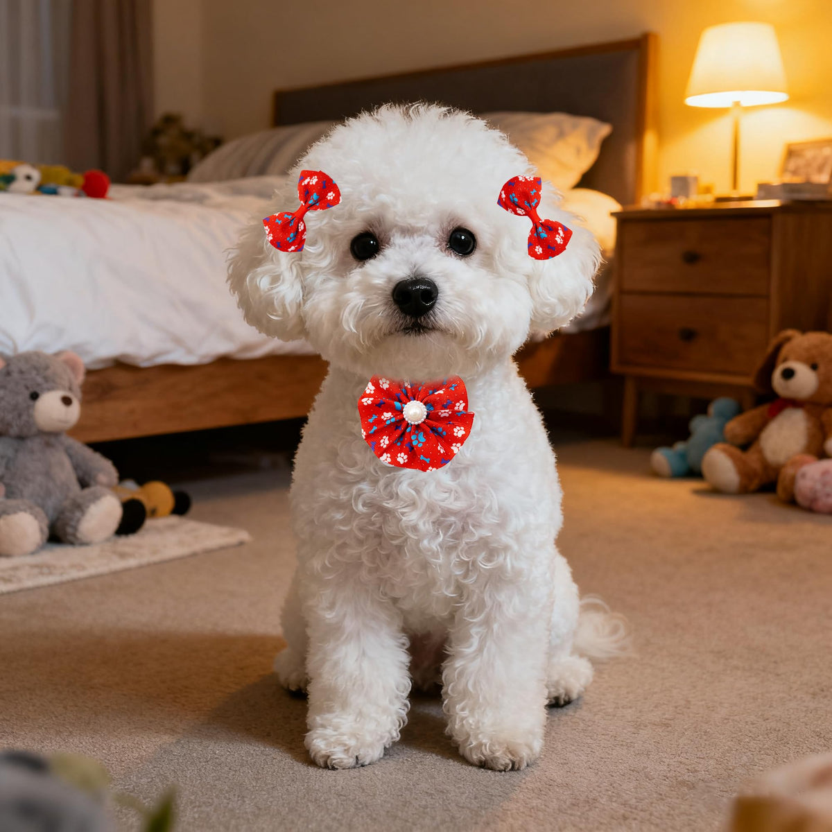 120PCS Dog Bows Collar Flowers and Bowties Grooming Accessories L716117