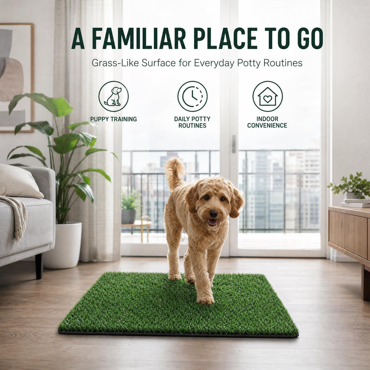 Dog Potty Grass Pads, 3 Pack, 25 x 20 in Replacement Turf U42819