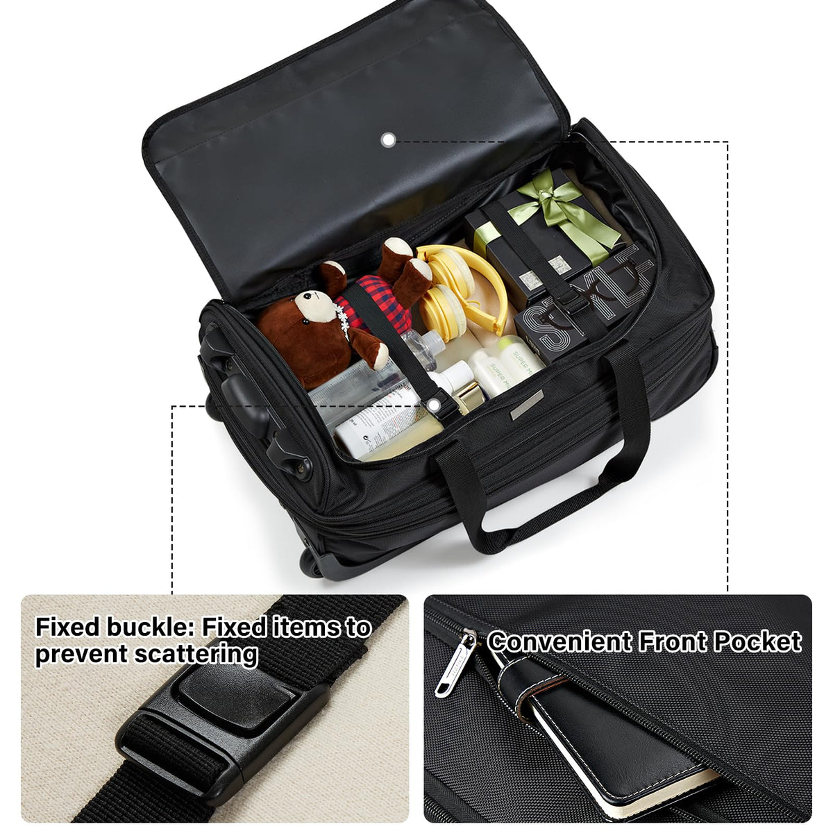 Expandable Carry On Luggage with Wheels Foldable Duffle Bag C1807