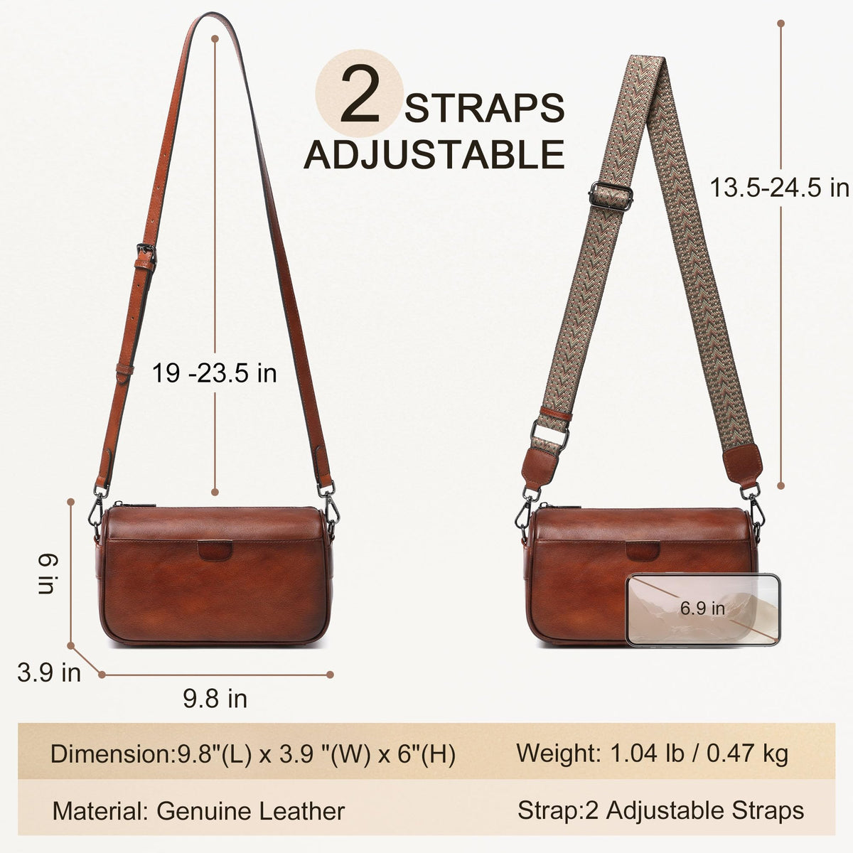 Leather Crossbody Bag R8437