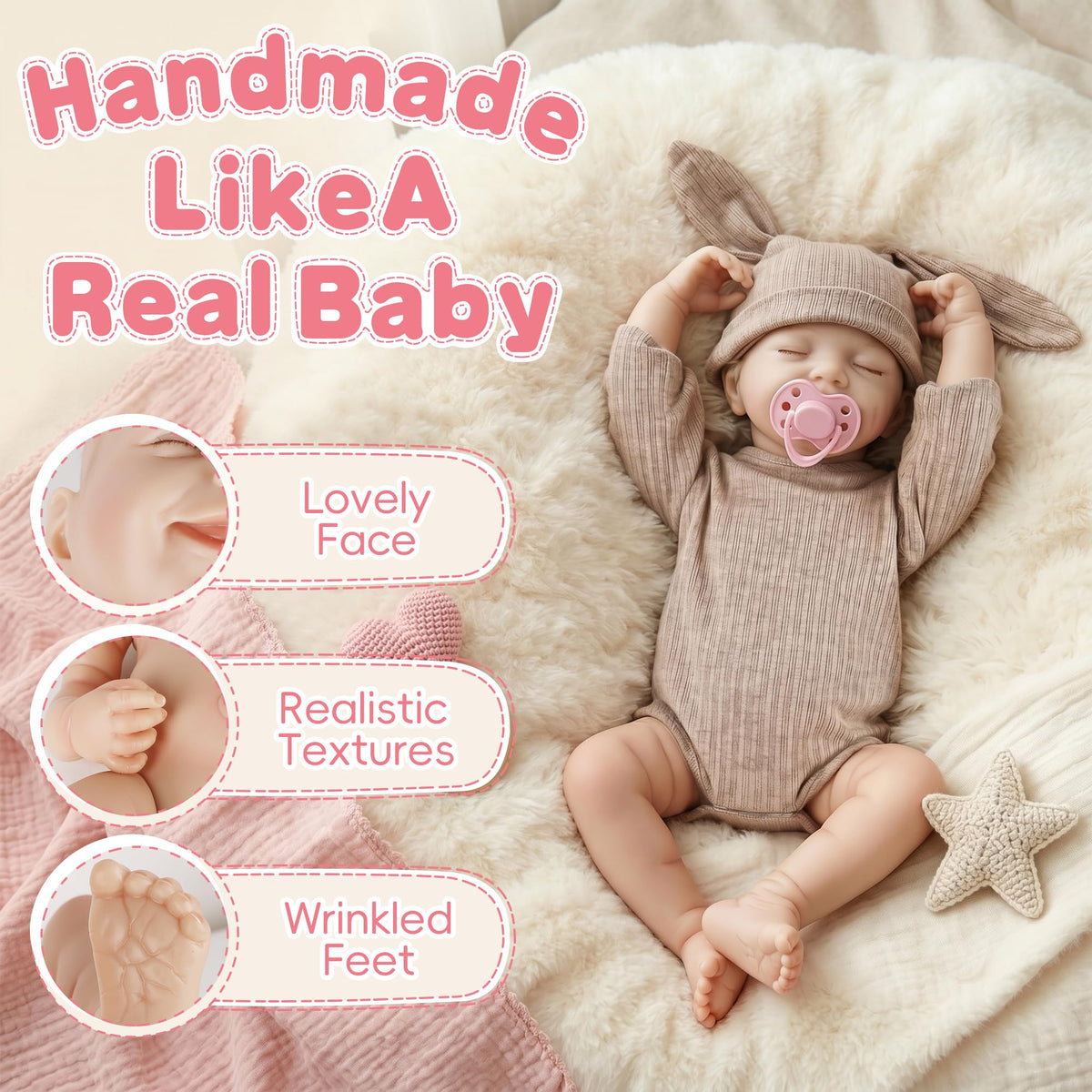 20 Inch Lifelike Reborn Baby Doll with Soft Vinyl Body X269112