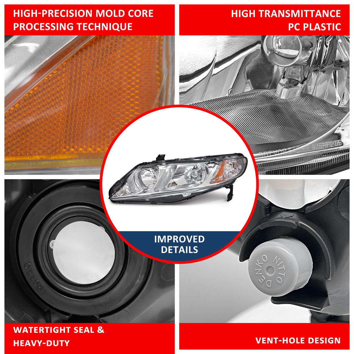 2006-2011 Honda Civic Halogen Headlight U877707