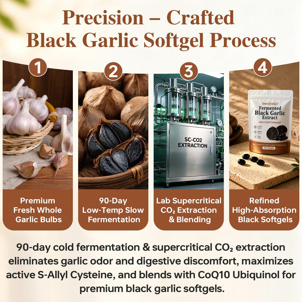 Black Garlic Extract with CoQ10, 300 Softgels I836