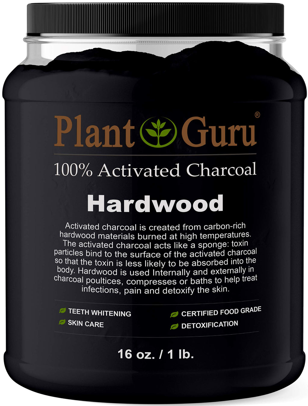 Activated Charcoal Powder 1 lb. Jar Food Grade Kosher Non-GMO D642