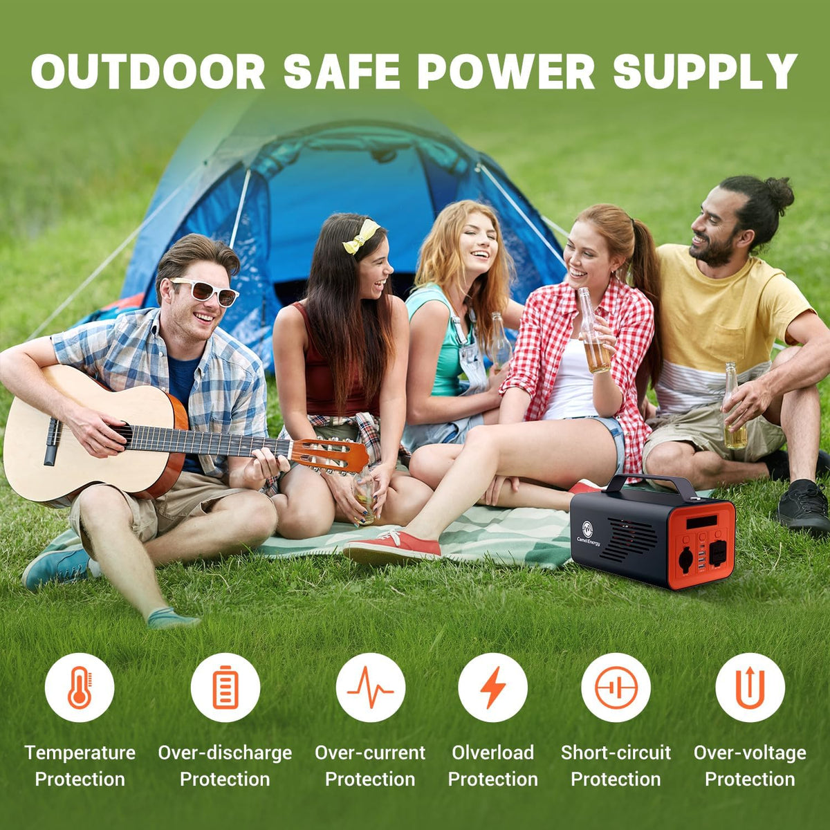 Portable Power Station 230Wh 200W LiFePO4 Battery Backup AC Outlet PD 60W W30164