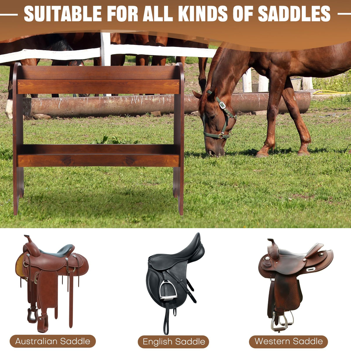 Solid Wood Saddle Rack O210