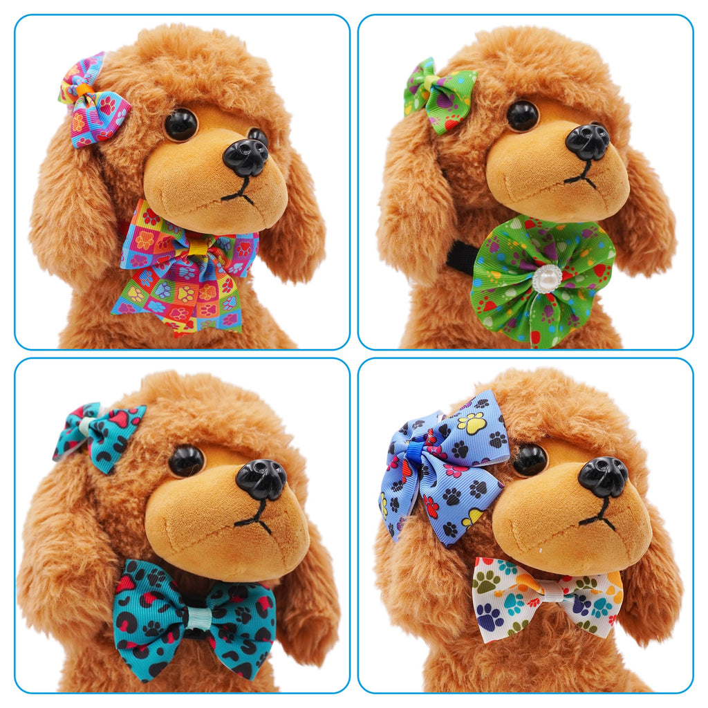 120PCS Dog Bows Collar Flowers and Bowties Grooming Accessories L716117