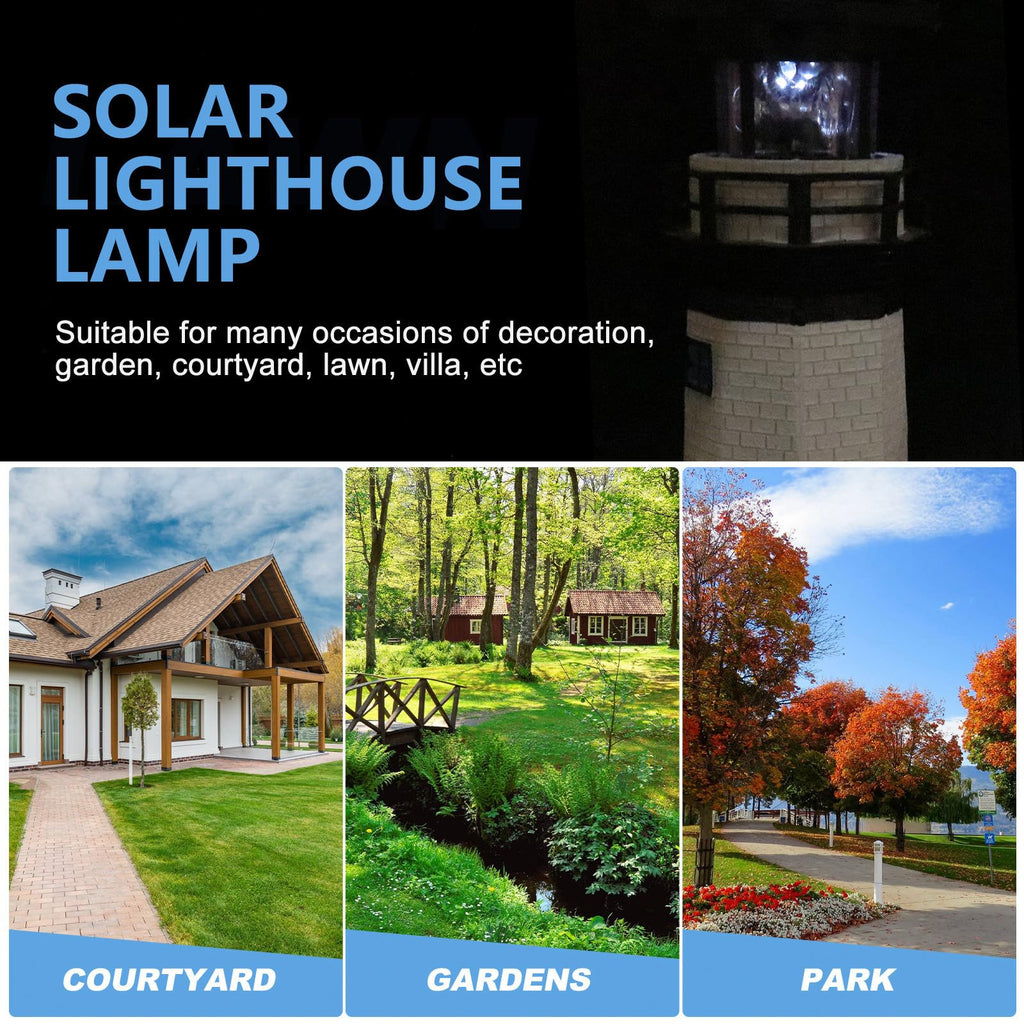 Solar Powered Lighthouse Resin LED Light P264