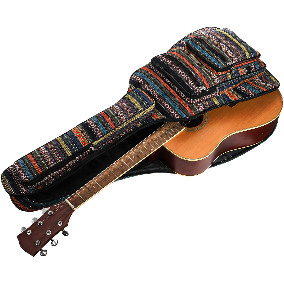43 Inch Acoustic Guitar Gig Bag with Backpack Strap and 5 Pockets A6648