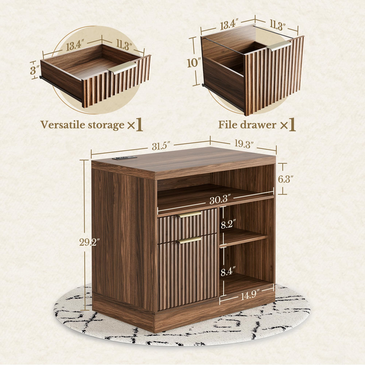 2 Drawer File Cabinet with Lock I5347
