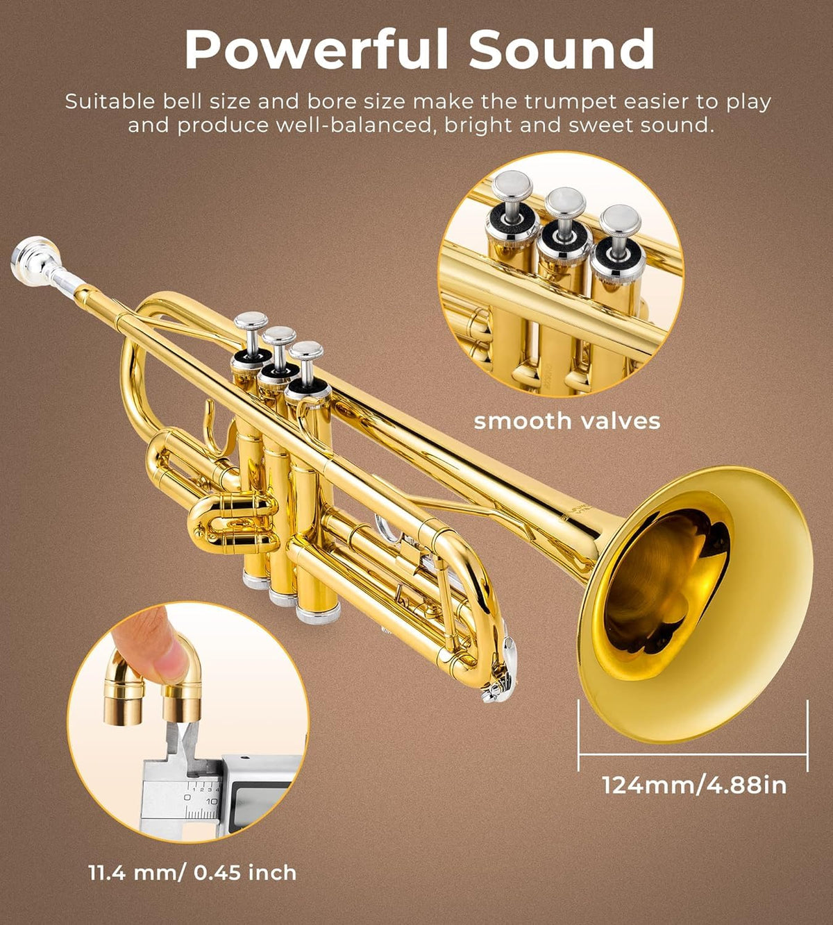Bb Trumpet Gold Finish Brass F4044