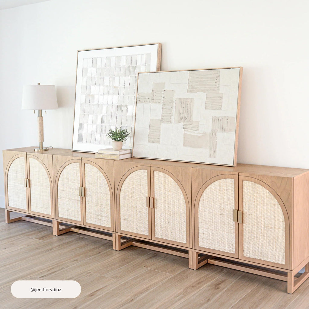 Mid-Century Modern Wood Storage Cabinet with Doors Z868