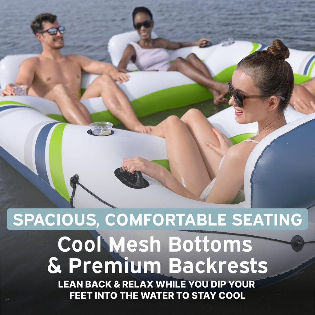 4 Person Inflatable Lounger with Cup Holders F323