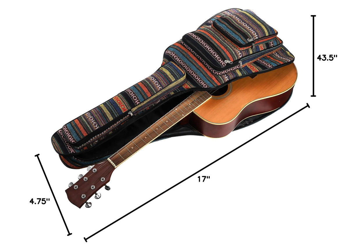 43 Inch Acoustic Guitar Gig Bag with Backpack Strap and 5 Pockets A6648