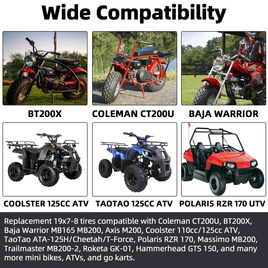 19x7-8 Tubeless All-Terrain ATV UTV Tires C286013