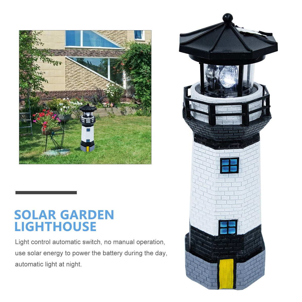 Solar Powered Lighthouse Resin LED Light P264