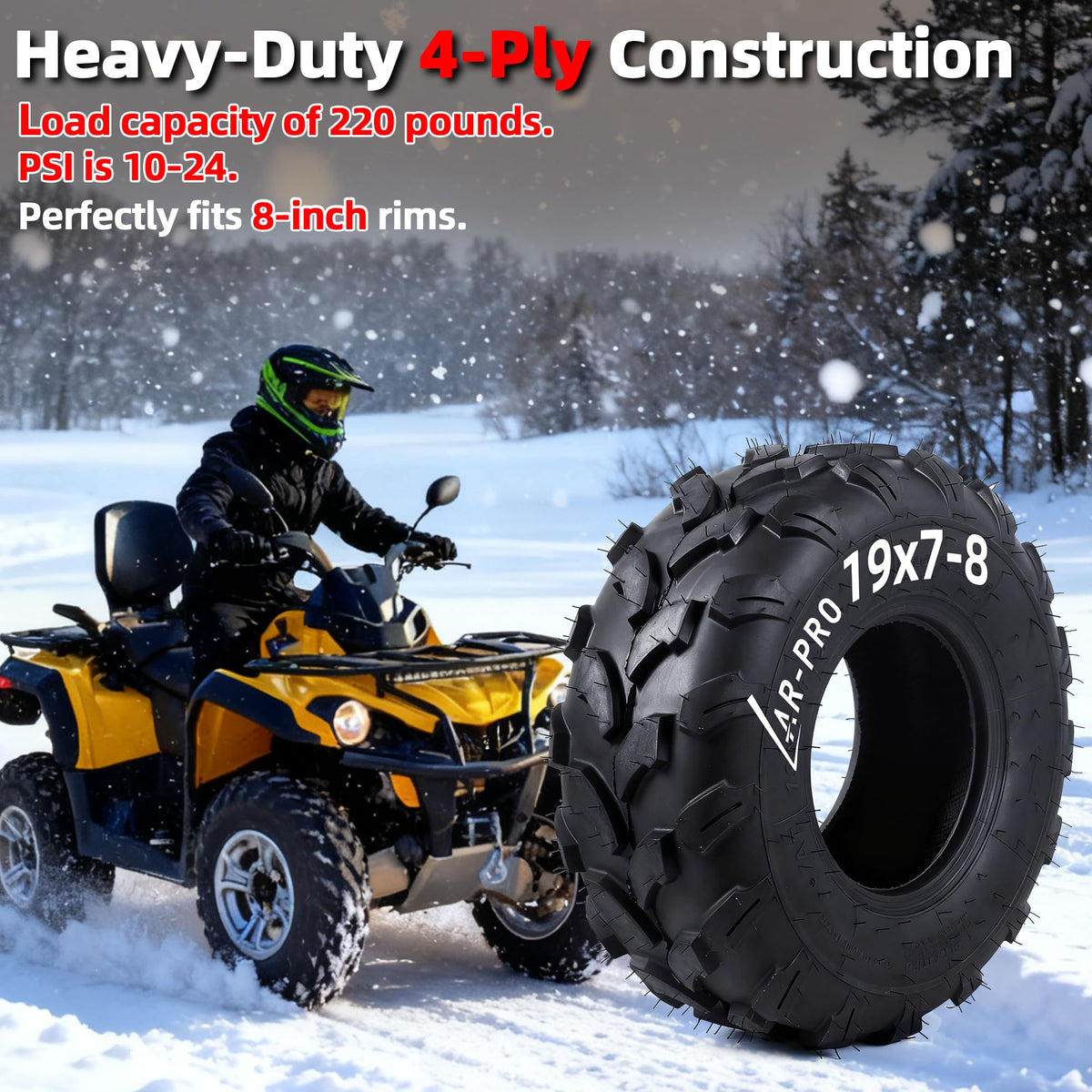 19x7-8 Tubeless All-Terrain ATV UTV Tires C286013