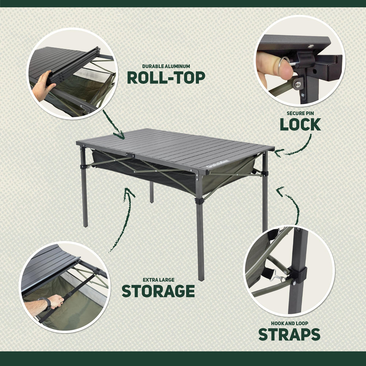 Portable Aluminum Camping Table L33869