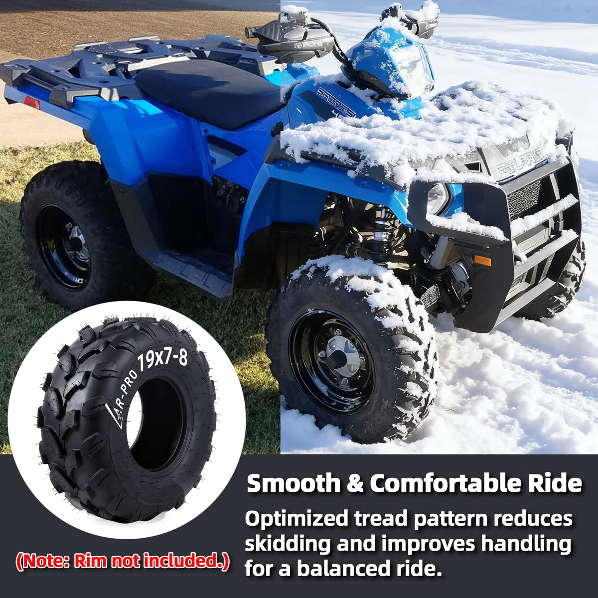 19x7-8 Tubeless All-Terrain ATV UTV Tires C286013