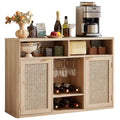 Rattan Wine Bar Cabinet with Storage P72823