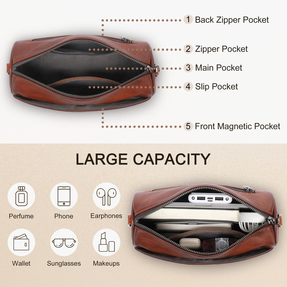 Leather Crossbody Bag R8437