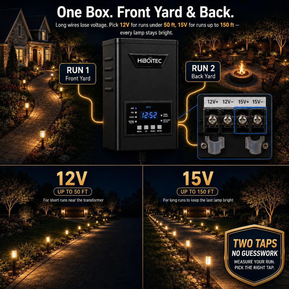 400W Low Voltage Landscape Transformer with Photocell Sensor Timer M55750