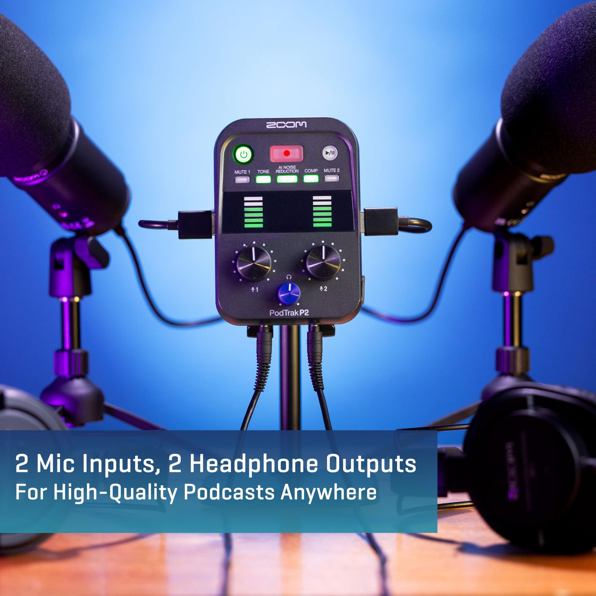 Podcast Recorder with 2 USB Mic Inputs J677686