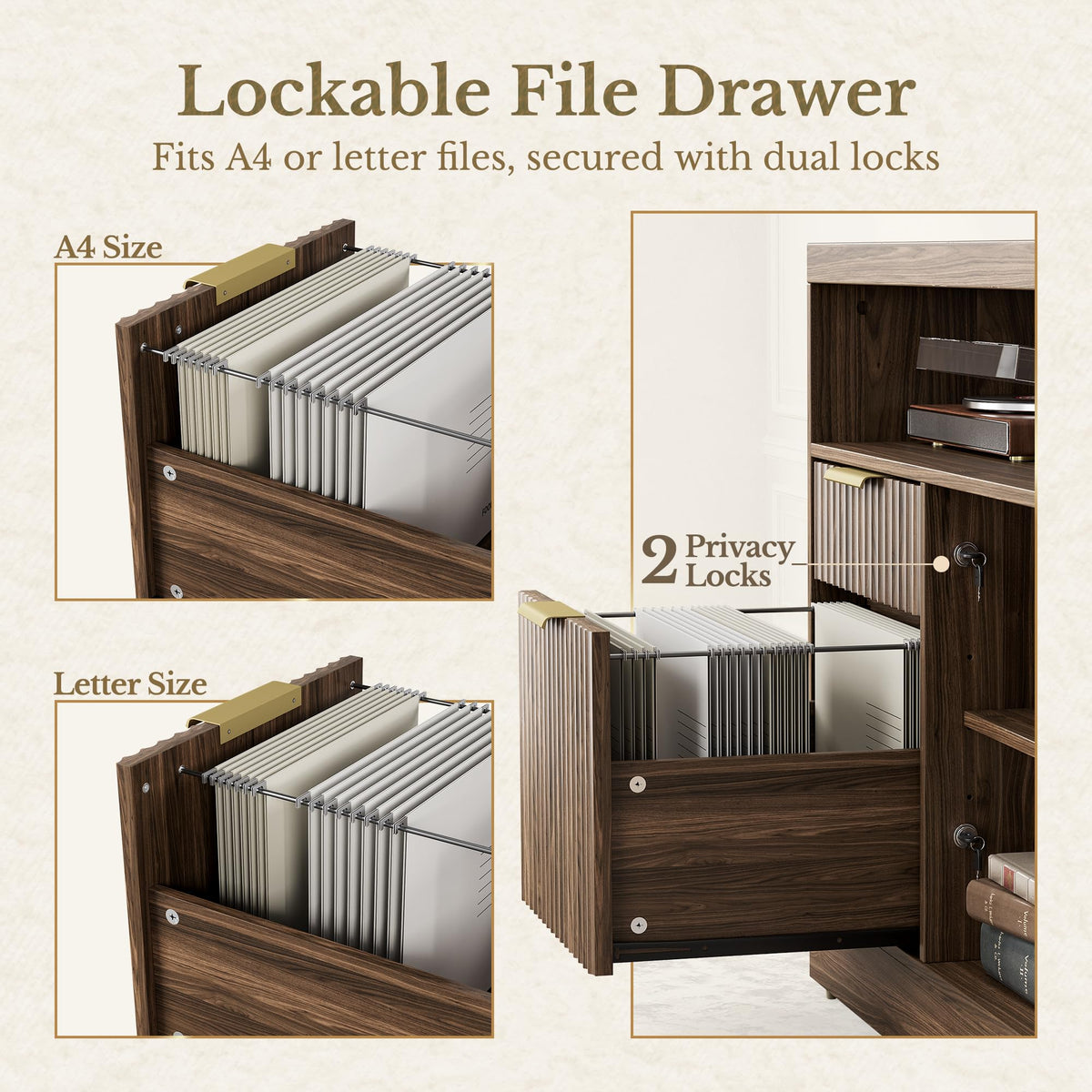 2 Drawer File Cabinet with Lock I5347