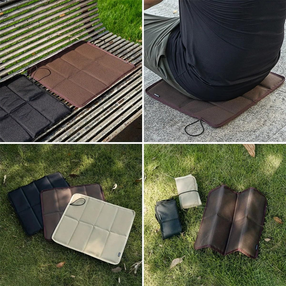 2 pcs Portable Foldable 600D Oxford Cloth Waterproof Camping Seat Cushion Y5232