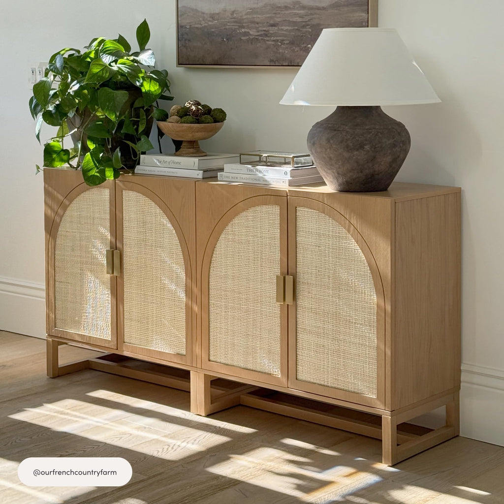 Mid-Century Modern Wood Storage Cabinet with Doors Z868