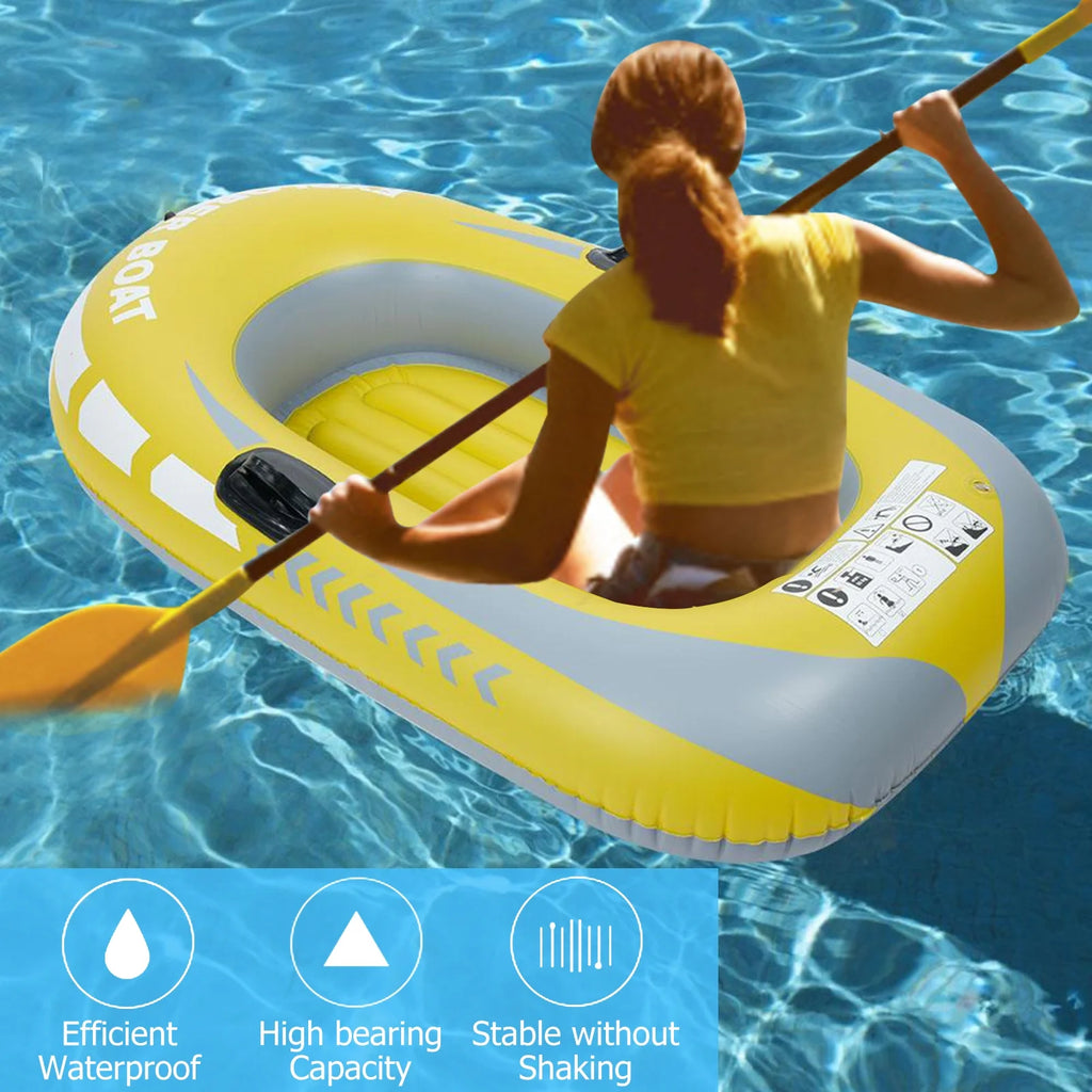 Yellow PVC Inflatable One Person Rowing Air Boat V608