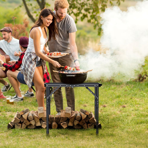 2ft Folding Camping Grill Table Black X906