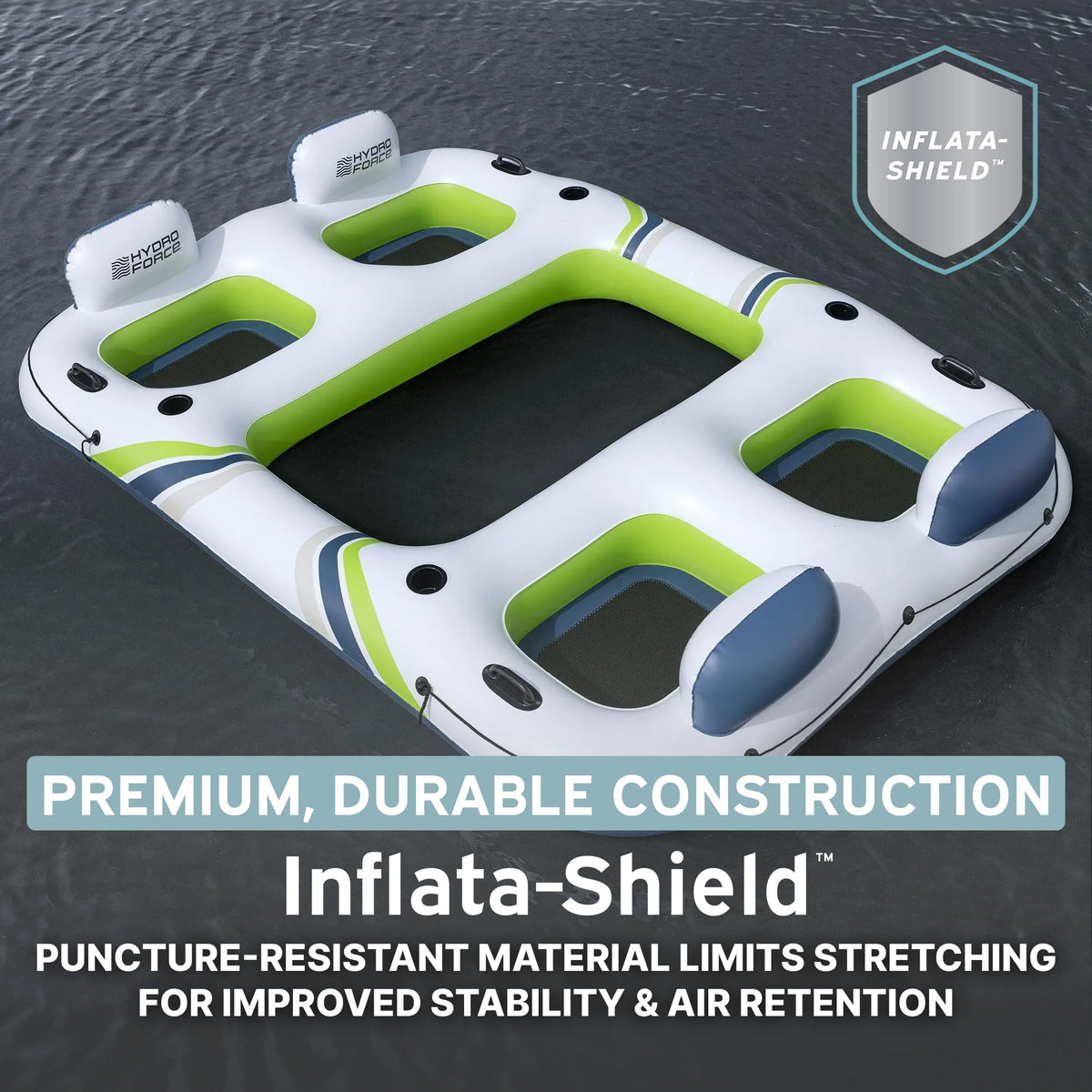 4 Person Inflatable Lounger with Cup Holders F323