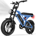 Electric Bike 1500W Peak Motor 48V 13Ah Battery 16"x4.0" Fat Tire Blue T44703