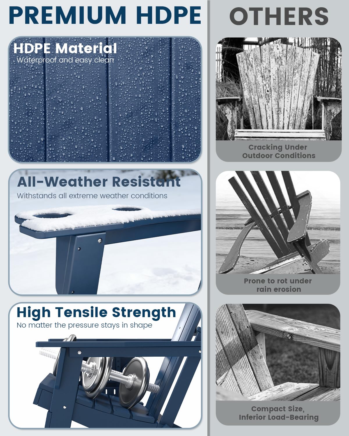 Folding Adirondack Chair Set of 8 with Cup Holder F751625
