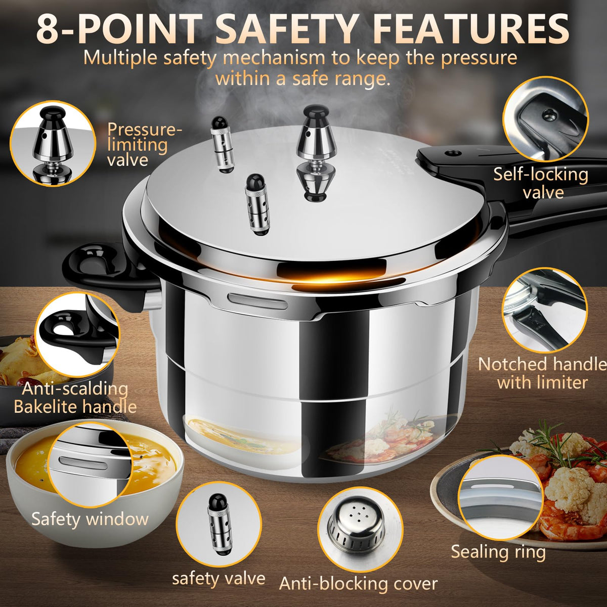 4.23 Quart Aluminum Stovetop Pressure Cooker M24676