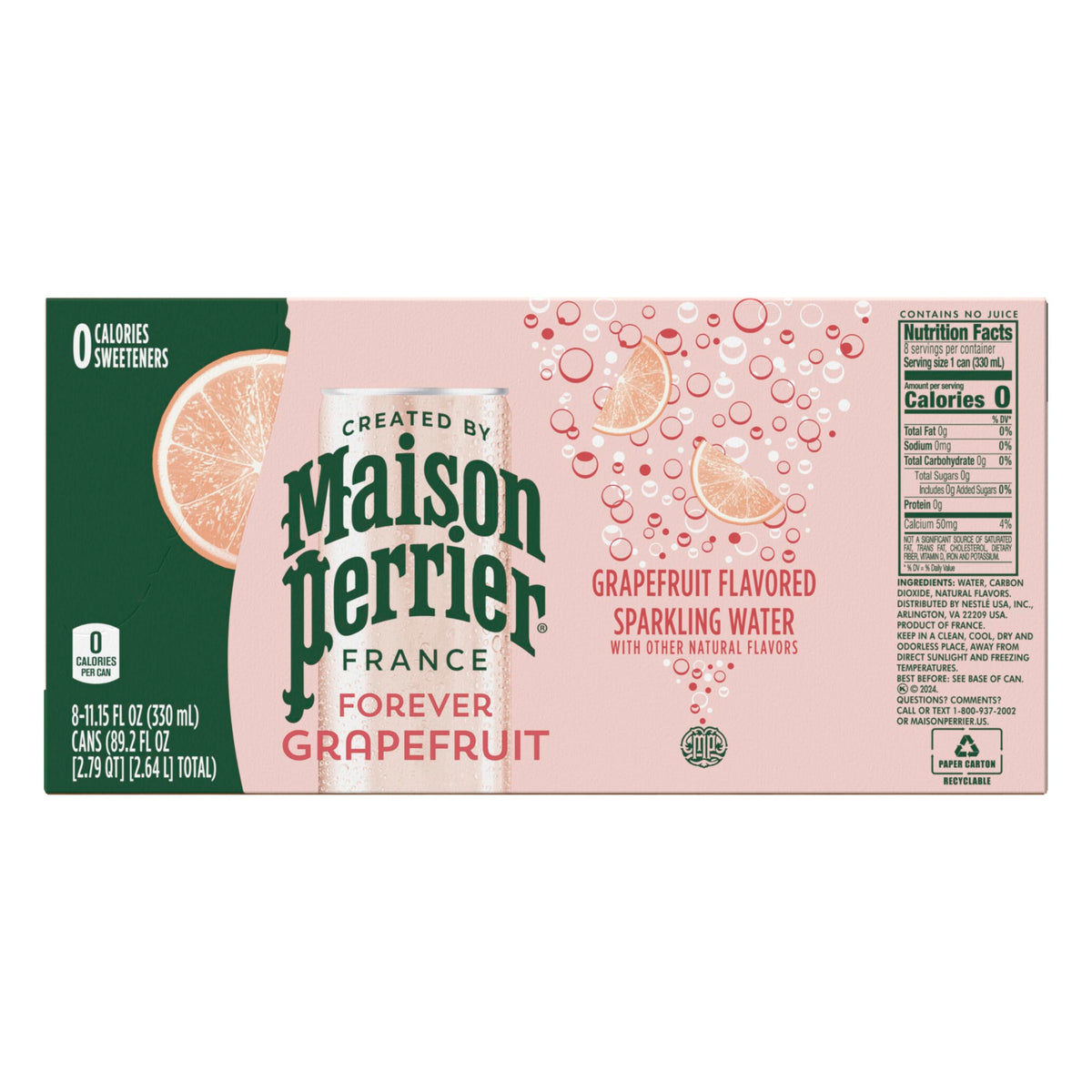 Grapefruit Flavored Sparkling Water, 11.15 Fl Oz Cans, 8 Count I2299