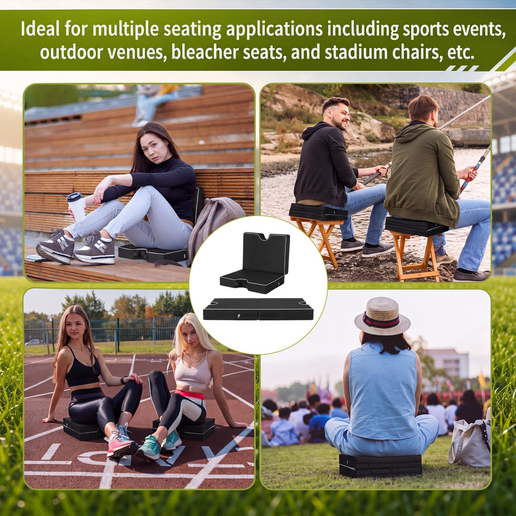 3 Pcs Portable Bleacher Chair Cushions with Handle W991743