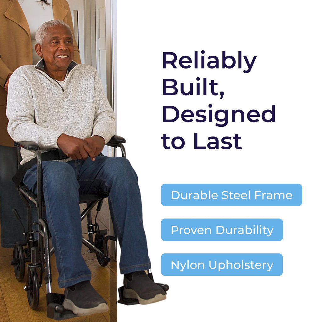 Folding Transport Wheelchair with Swing-Away Footrest F5961