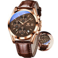 Mens Leather Quartz Brown Wrist Watch B45720