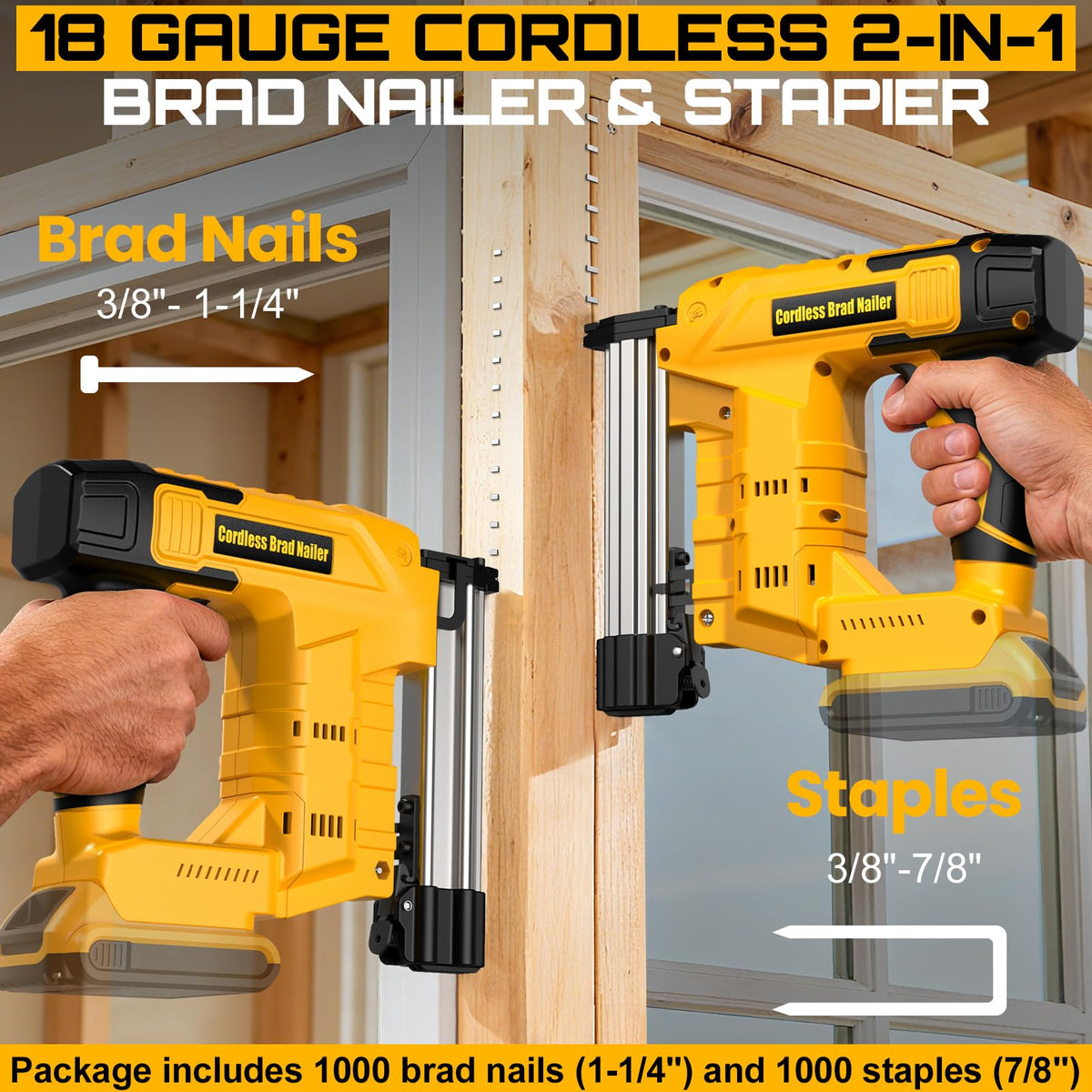 18 Gauge Cordless Brad Nailer & Staple Gun Y9011