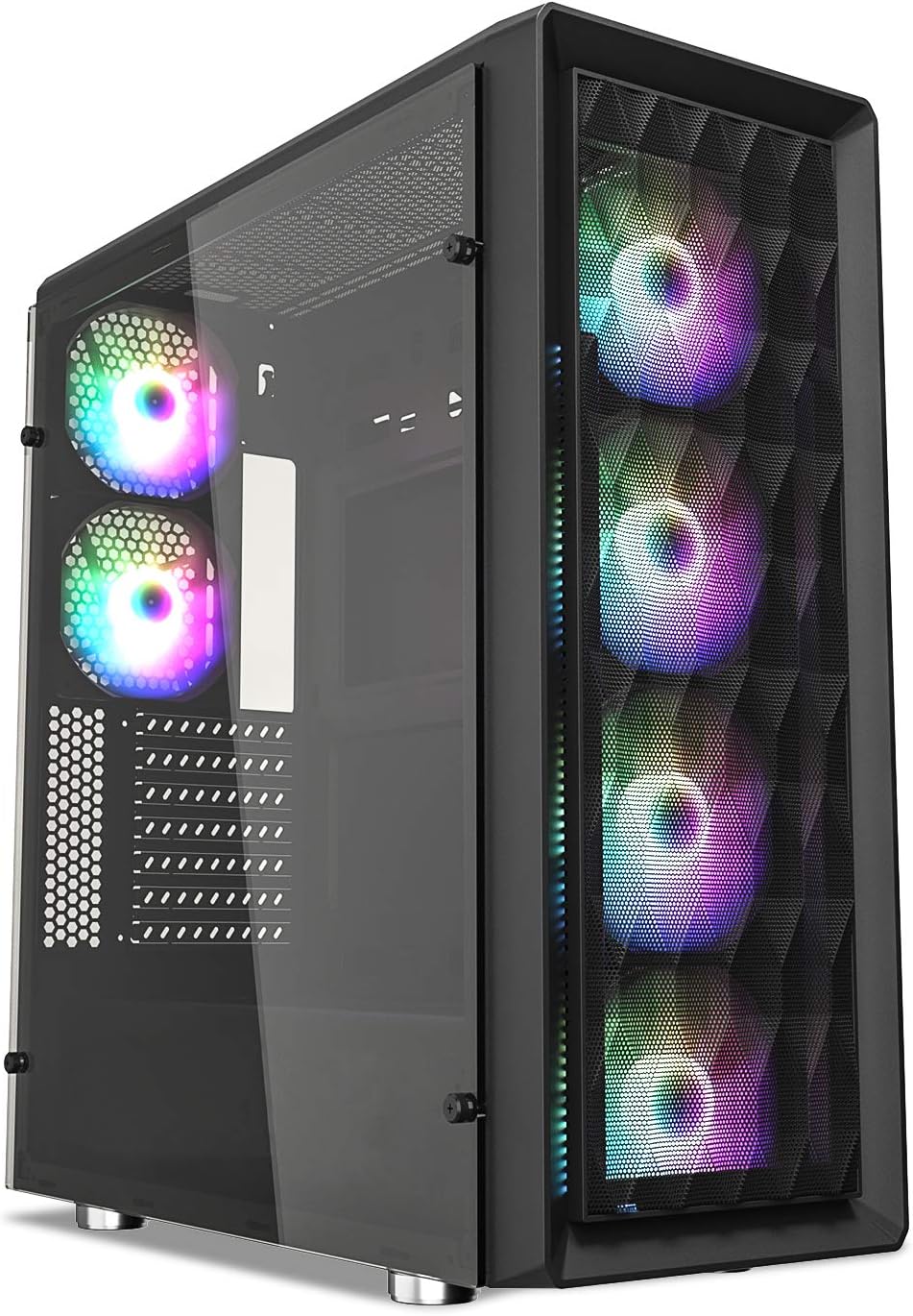 Black M-ATX Mid-Tower PC Gaming Case with 200mm RGB Fan P971027