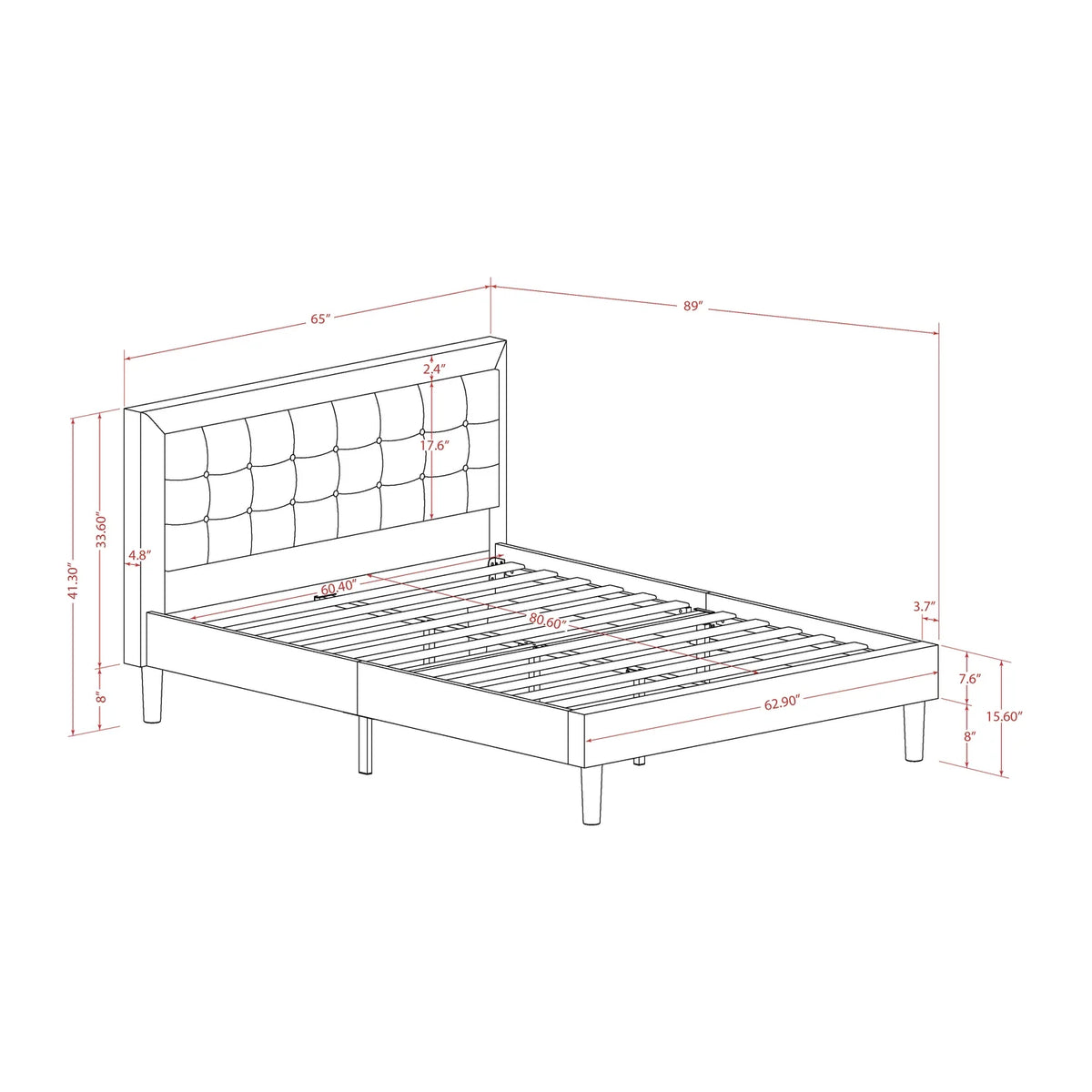 3-piece Wood Queen Bedroom Set P732