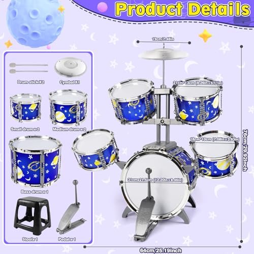 Kids Jazz Drum Set with Stool S317778