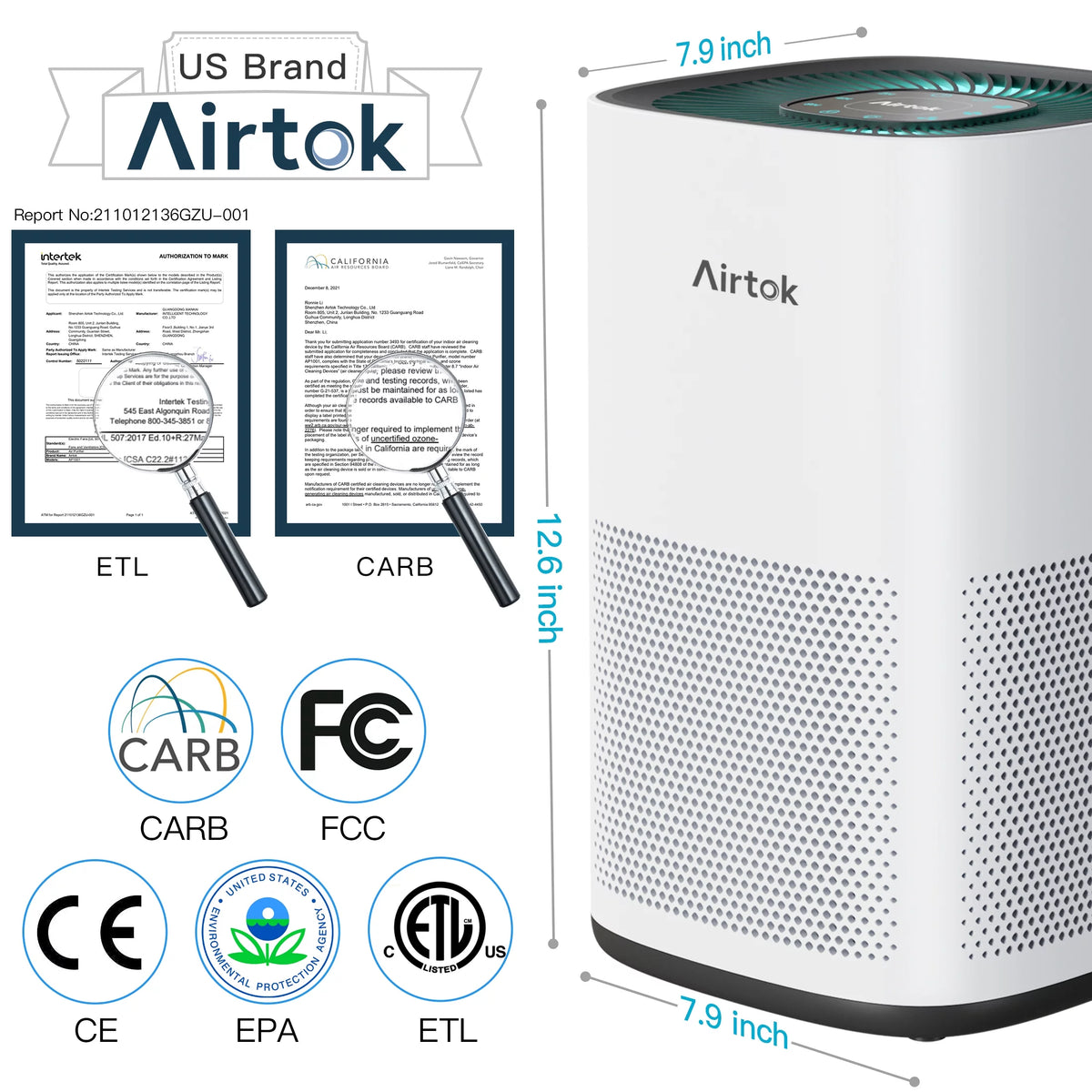 White True H13 Hepa Air Purifier H6043