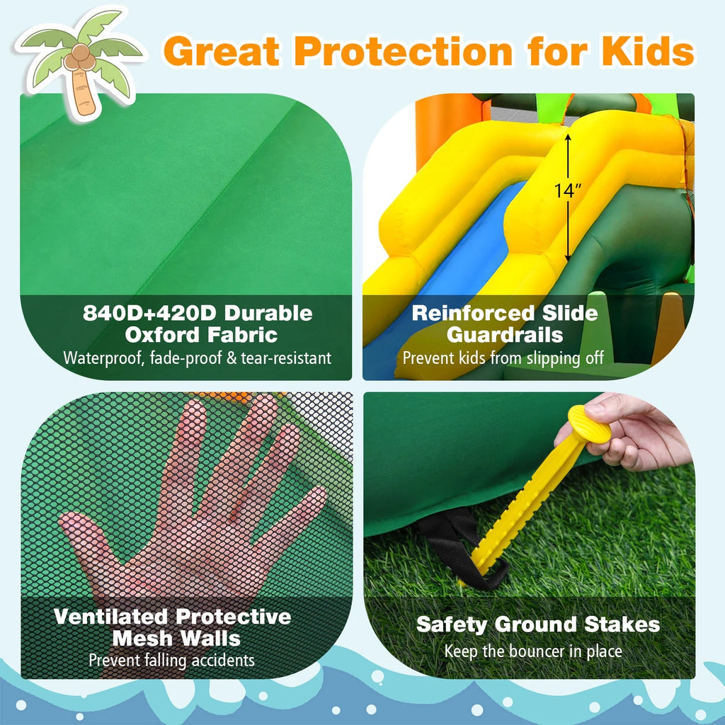 8-in-1 Inflatable Bounce Castle with 950W Blower Q35293