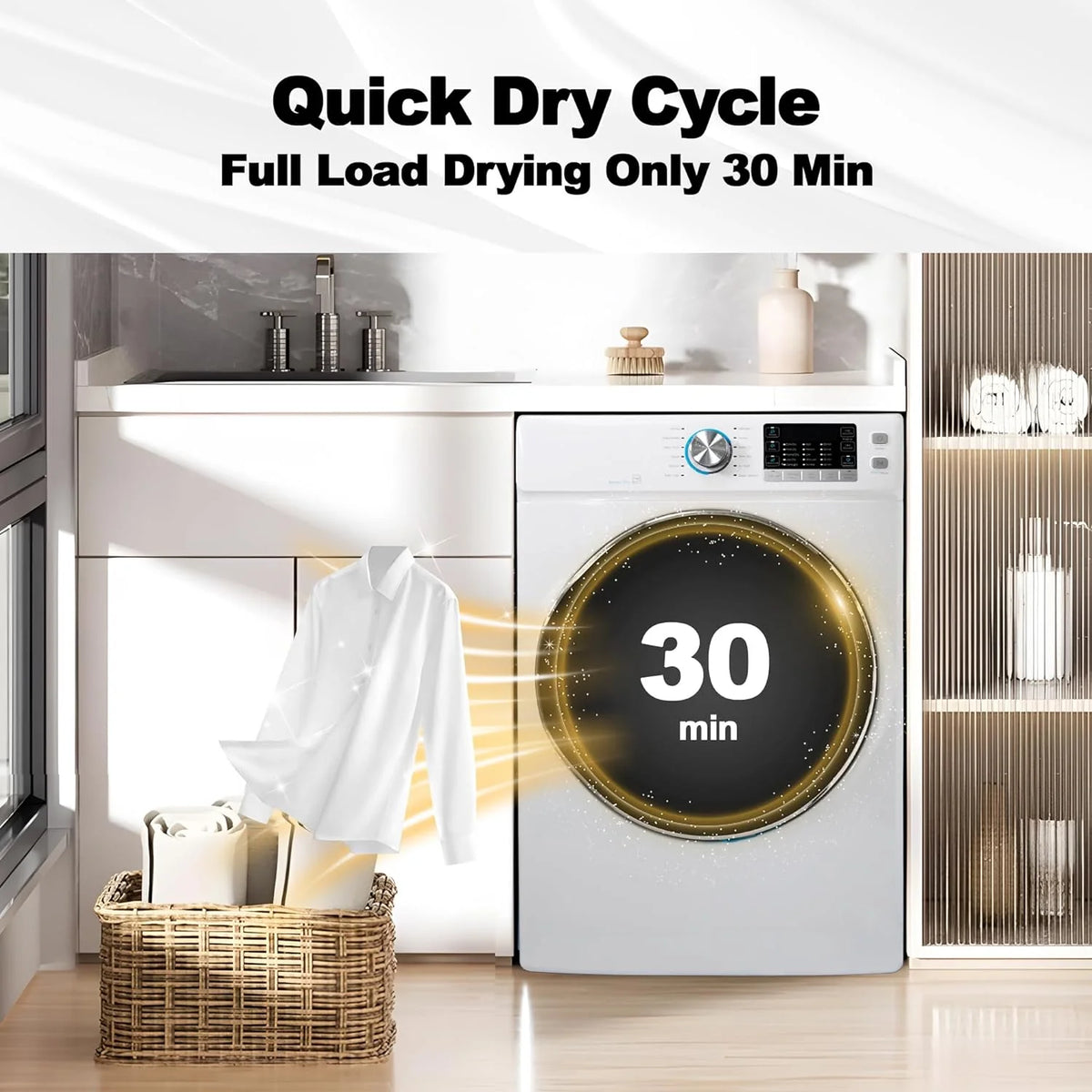 8 Cu ft Electric Front Load Dryer H3683