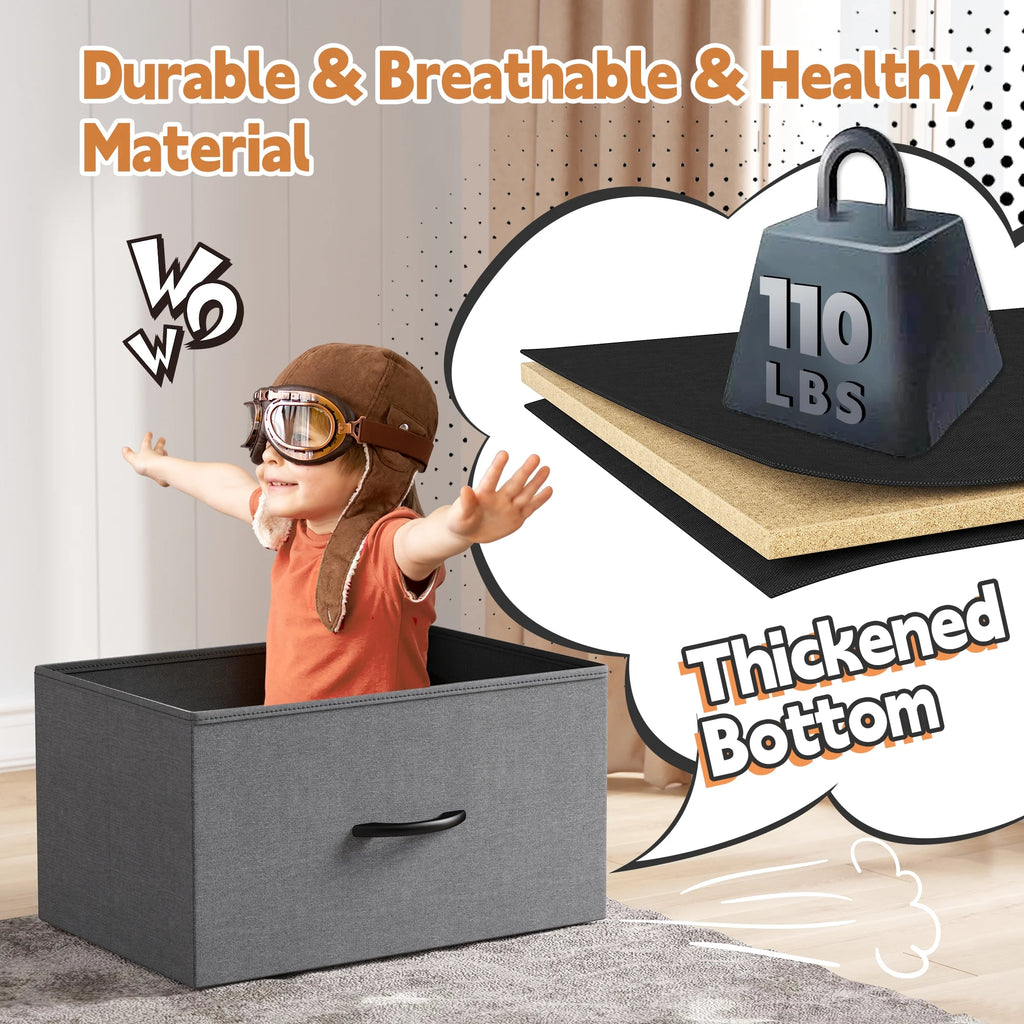 Black 10 Drawer Fabric Dresser with Cabinet E838094